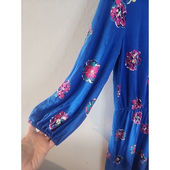 Lilly Pulitzer Beckett Floral Dress Royce Blue Preppy Size Large - Picture 5 of 6
